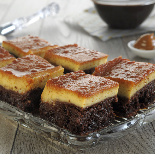 Brownie con flan
