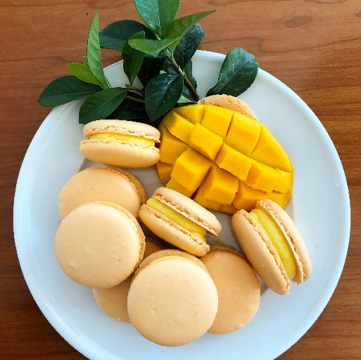 Macarons rellenos con Ganache de Mango