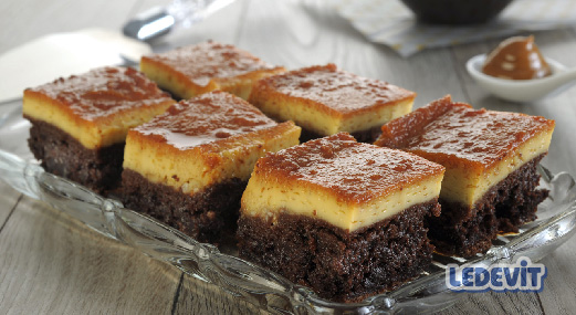 Brownie con flan