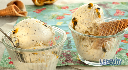 Helado de maracuyá y naranja